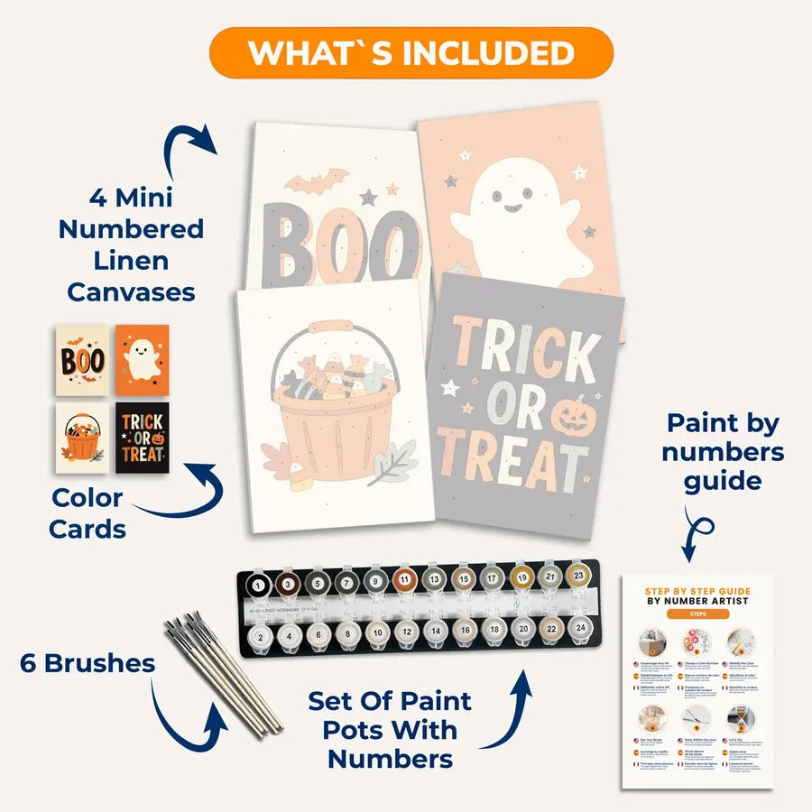 Boo - 4 Mini Paint by Numbers Kits