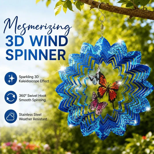 Blue Butterfly Mandala Spinner